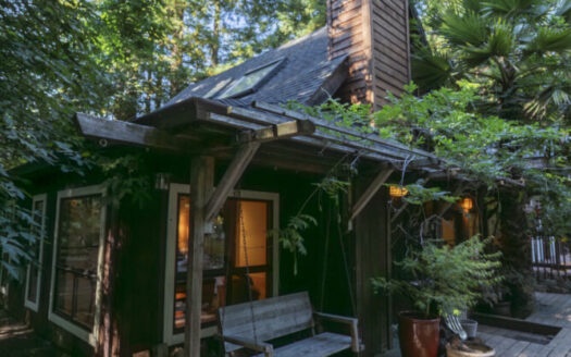 Glorious Creekside Redwood Retreat in Woodside, CA.